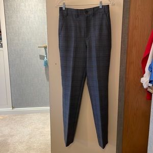 Medium blue Glen plaid trousers